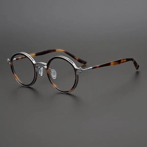 Montatura per occhiali retrò rotonda in acetato di titanio cavo fatta a mano giapponese per uomo donna montatura per occhiali miopia con prescrizione ottica