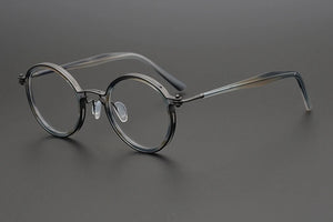 Montatura per occhiali retrò rotonda in acetato di titanio cavo fatta a mano giapponese per uomo donna montatura per occhiali miopia con prescrizione ottica