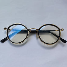 Carica l&#39;immagine nel visualizzatore di Gallery, Montatura per occhiali retrò rotonda in acetato di titanio cavo fatta a mano giapponese per uomo donna montatura per occhiali miopia con prescrizione ottica