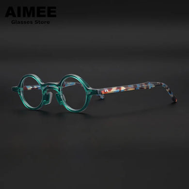 Japanese Hand-Made Titanium Acetate Glasses Frame Men Small Retro Round Prescription Eyeglasses Women Myopia Blue Light Gafas
