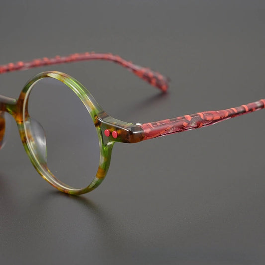 Japanese Hand-made Personalized Round Sunglasses Frames Retro Acetate Top-quality Glasses for Men  Eyeglasses