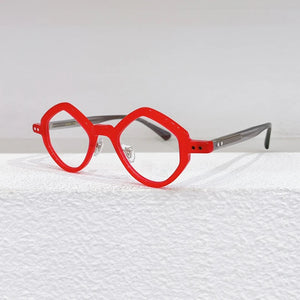 Japanese Handmade Acetate Square Polygon Glasses Vintage Men Myopia Optical Prescription Eyeglasses Frame Women Eyewear 76807