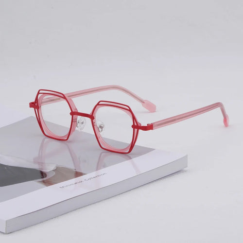 Japanese Handmade Acetate Square Polygon Glasses Vintage Men Myopia Optical Prescription Eyeglasses Frame Women Eyewear