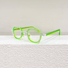Load image into Gallery viewer, Japanese Handmade Acetate Square Polygon Glasses Vintage Men Myopia Optical Prescription Eyeglasses Frame Women Eyewear