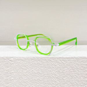Japanese Handmade Acetate Square Polygon Glasses Vintage Men Myopia Optical Prescription Eyeglasses Frame Women Eyewear