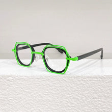 Load image into Gallery viewer, Japanese Handmade Acetate Square Polygon Glasses Vintage Men Myopia Optical Prescription Eyeglasses Frame Women Eyewear