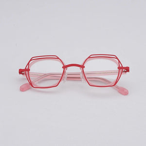 Japanese Handmade Acetate Square Polygon Glasses Vintage Men Myopia Optical Prescription Eyeglasses Frame Women Eyewear