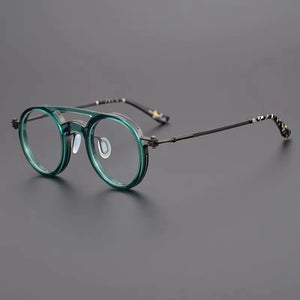 Japanese Handmade Design Glasses Frame Classic Round Titanium Acetate Eyeglasses Men Women Retro Prescription Optical Eyewear