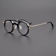Carica l&#39;immagine nel visualizzatore di Gallery, Japanese Handmade Design Glasses Frame Classic Round Titanium Acetate Eyeglasses Men Women Retro Prescription Optical Eyewear
