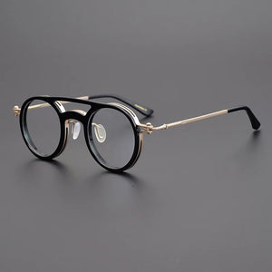 Japanese Handmade Design Glasses Frame Classic Round Titanium Acetate Eyeglasses Men Women Retro Prescription Optical Eyewear