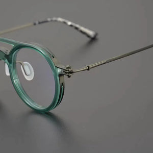 Japanese Handmade Design Glasses Frame Classic Round Titanium Acetate Eyeglasses Men Women Retro Prescription Optical Eyewear