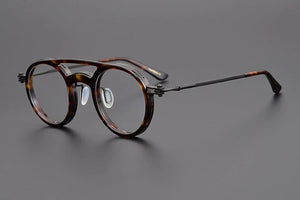 Japanese Handmade Design Glasses Frame Classic Round Titanium Acetate Eyeglasses Men Women Retro Prescription Optical Eyewear