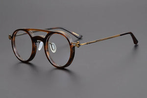 Japanese Handmade Design Glasses Frame Classic Round Titanium Acetate Eyeglasses Men Women Retro Prescription Optical Eyewear