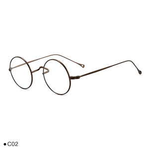 Occhiali da vista giapponesi fatti a mano Occhiali classici rotondi piccoli Occhiali in titanio Montatura ultraleggera Uomo Donna Miopia Gafas Senza nasello