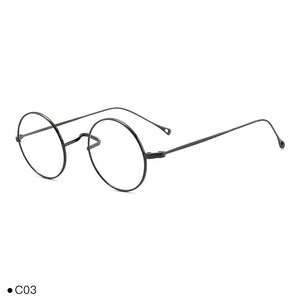 Occhiali da vista giapponesi fatti a mano Occhiali classici rotondi piccoli Occhiali in titanio Montatura ultraleggera Uomo Donna Miopia Gafas Senza nasello