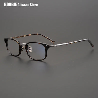 Japanese Handmade Eyeglasses Ultralight Titanium Glasses Frame Men Vintage Square Optical Eyewear Women Blue Light Gafas GMS-820