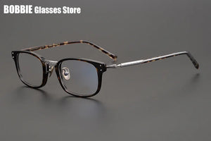 Japanese Handmade Eyeglasses Ultralight Titanium Glasses Frame Men Vintage Square Optical Eyewear Women Blue Light Gafas GMS-820