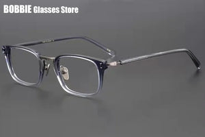 Japanese Handmade Eyeglasses Ultralight Titanium Glasses Frame Men Vintage Square Optical Eyewear Women Blue Light Gafas GMS-820
