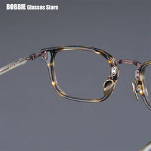 Load image into Gallery viewer, Japanese Handmade Eyeglasses Ultralight Titanium Glasses Frame Men Vintage Square Optical Eyewear Women Blue Light Gafas GMS-820