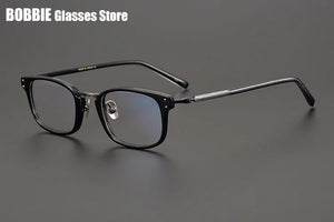 Japanese Handmade Eyeglasses Ultralight Titanium Glasses Frame Men Vintage Square Optical Eyewear Women Blue Light Gafas GMS-820
