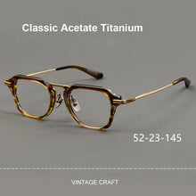 Load image into Gallery viewer, Japanese Handmade Eyewear Men&#39;s Large Glasses Frame Classic Acetate Titanium Eyeglasses for Women DTX413Read Prescription Lenses