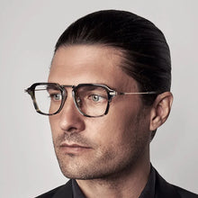Load image into Gallery viewer, Japanese Handmade Eyewear Men&#39;s Large Glasses Frame Classic Acetate Titanium Eyeglasses for Women DTX413Read Prescription Lenses