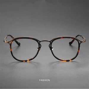 Japanese Handmade Glasses Frame Men Retro Oval Titanium Acetate Eyeglasses Women Round Trend Eyewear Spectacles Accessory M3118