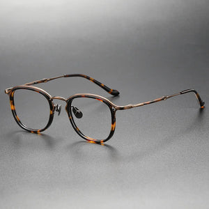 Japanese Handmade Glasses Frame Men Retro Oval Titanium Acetate Eyeglasses Women Round Trend Eyewear Spectacles Accessory M3118