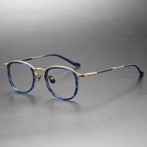 Japanese Handmade Glasses Frame Men Retro Oval Titanium Acetate Eyeglasses Women Round Trend Eyewear Spectacles Accessory M3118
