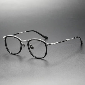 Japanese Handmade Glasses Frame Men Retro Oval Titanium Acetate Eyeglasses Women Round Trend Eyewear Spectacles Accessory M3118
