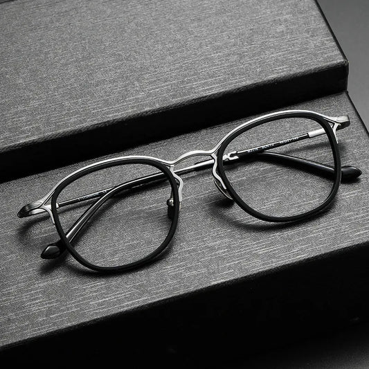 Japanese Handmade Glasses Frame Men Retro Oval Titanium Acetate Eyeglasses Women Round Trend Eyewear Spectacles Accessory M3118
