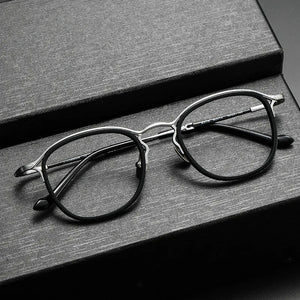 Japanese Handmade Glasses Frame Men Retro Oval Titanium Acetate Eyeglasses Women Round Trend Eyewear Spectacles Accessory M3118