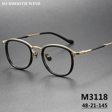 Carica l&#39;immagine nel visualizzatore di Gallery, Japanese Handmade Glasses Frame Men Retro Oval Titanium Acetate Eyeglasses Women Round Trend Eyewear Spectacles Accessory M3118