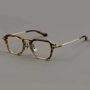 Japanese Handmade Pure Titanium Glasses Frame Brand DTX413 Big Face Square Full Frames Polygon Eyeglasses Myopia Optical Lens