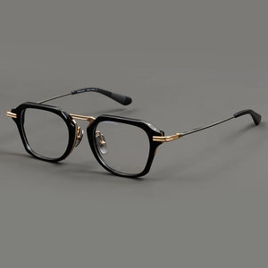 Japanese Handmade Pure Titanium Glasses Frame Brand DTX413 Big Face Square Full Frames Polygon Eyeglasses Myopia Optical Lens