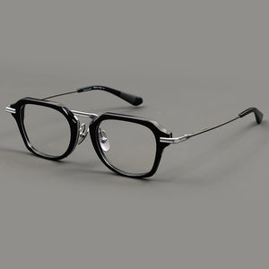 Japanese Handmade Pure Titanium Glasses Frame Brand DTX413 Big Face Square Full Frames Polygon Eyeglasses Myopia Optical Lens