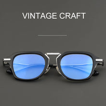 Carica l&#39;immagine nel visualizzatore di Gallery, Japanese Handmade Pure Titanium Glasses Frame Brand DTX413 Big Face Square Full Frames Polygon Eyeglasses Myopia Optical Lens