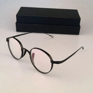 Japanese Handmade Pure Titanium Glasses Frame KMN113 Retro Oval Round Men Eyeglasses Women Myopia Reading Eyewear Frames Oculos