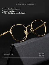 Load image into Gallery viewer, Japanese Handmade Pure Titanium Glasses Frame KMN113 Retro Oval Round Men Eyeglasses Women Myopia Reading Eyewear Frames Oculos