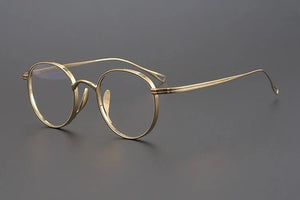 Japanese Handmade Pure Titanium Glasses Frame KMN113 Retro Oval Round Men Eyeglasses Women Myopia Reading Eyewear Frames Oculos
