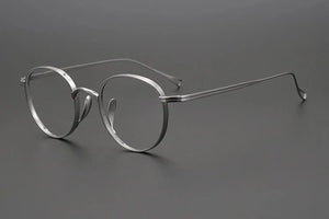 Japanese Handmade Pure Titanium Glasses Frame KMN113 Retro Oval Round Men Eyeglasses Women Myopia Reading Eyewear Frames Oculos