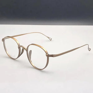 Japanese Handmade Pure Titanium Glasses Frame KMN113 Retro Oval Round Men Eyeglasses Women Myopia Reading Eyewear Frames Oculos