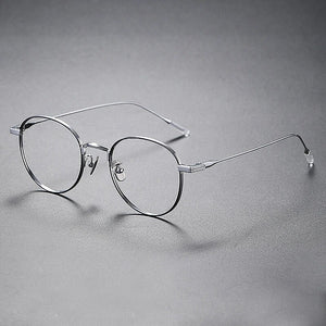 Japanese Handmade Pure Titanium Glasses Frames Men Women Ultra Light Round Eyeglass Frames Reading Prescription Eyewear Frame