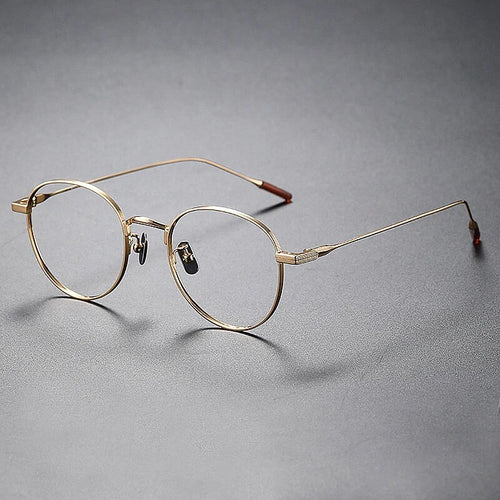 Japanese Handmade Pure Titanium Glasses Frames Men Women Ultra Light Round Eyeglass Frames Reading Prescription Eyewear Frame