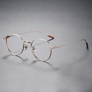 Japanese Handmade Pure Titanium Glasses Frames Men Women Ultra Light Round Eyeglass Frames Reading Prescription Eyewear Frame