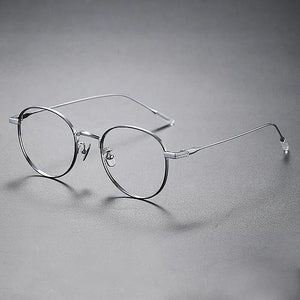 Japanese Handmade Pure Titanium Glasses Frames Men Women Ultra Light Round Eyeglass Frames Reading Prescription Eyewear Frame