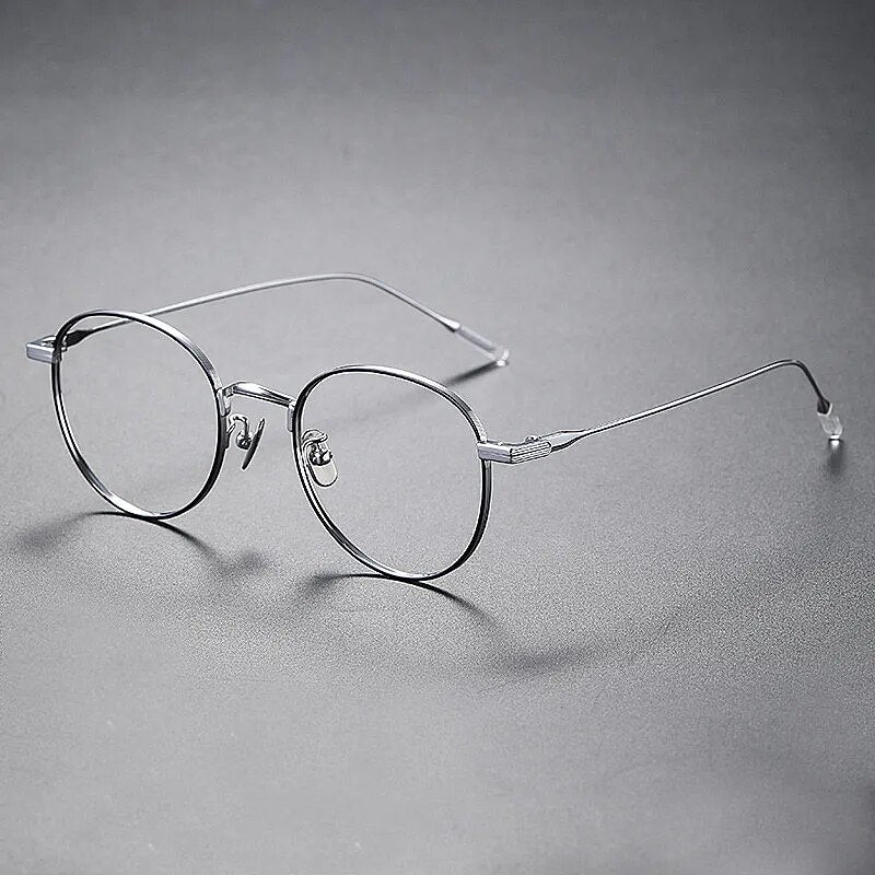Japanese Handmade Pure Titanium Glasses Frames Men Women Ultra Light Round Eyeglass Frames Reading Prescription Eyewear Frame
