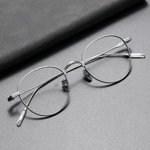 Japanese Handmade Pure Titanium Glasses Frames Men Women Ultra Light Round Eyeglass Frames Reading Prescription Eyewear Frame