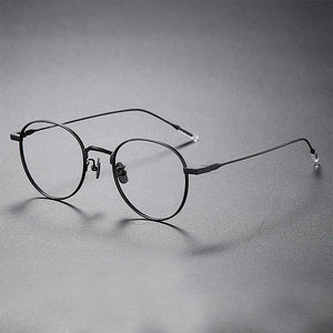 Japanese Handmade Pure Titanium Glasses Frames Men Women Ultra Light Round Eyeglass Frames Reading Prescription Eyewear Frame