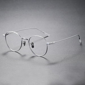 Japanese Handmade Pure Titanium Glasses Frames Men Women Ultra Light Round Eyeglass Frames Reading Prescription Eyewear Frame